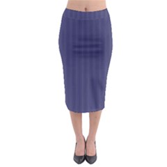 Subtle Textures Usa Flag Blue Mattress Ticking Pattern Midi Pencil Skirt by PodArtist