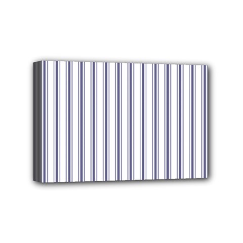 Mattress Ticking Wide Striped Pattern In Usa Flag Blue And White Mini Canvas 6  X 4  by PodArtist