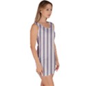 Mattress Ticking Wide Striped Pattern in USA Flag Blue and White Bodycon Dress View3