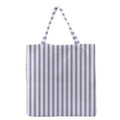 Mattress Ticking Wide Striped Pattern In Usa Flag Blue And White Grocery Tote Bag by PodArtist