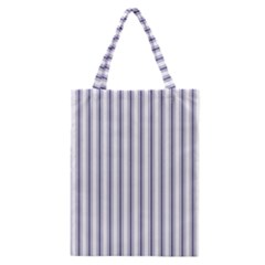 Mattress Ticking Wide Striped Pattern In Usa Flag Blue And White Classic Tote Bag by PodArtist