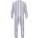 Mattress Ticking Wide Striped Pattern in USA Flag Blue and White OnePiece Jumpsuit (Men)  View2