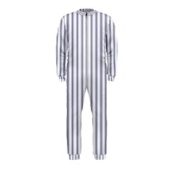 Mattress Ticking Wide Striped Pattern In Usa Flag Blue And White Onepiece Jumpsuit (kids) by PodArtist