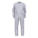 Mattress Ticking Wide Striped Pattern in USA Flag Blue and White OnePiece Jumpsuit (Kids) View1