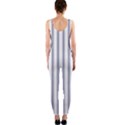 Mattress Ticking Wide Striped Pattern in USA Flag Blue and White One Piece Catsuit View2