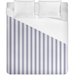 Mattress Ticking Wide Striped Pattern In Usa Flag Blue And White Duvet Cover (california King Size) by PodArtist