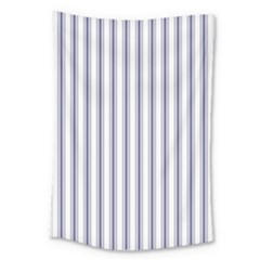 Mattress Ticking Wide Striped Pattern In Usa Flag Blue And White Large Tapestry by PodArtist