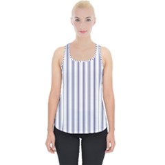 Mattress Ticking Wide Striped Pattern In Usa Flag Blue And White Piece Up Tank Top by PodArtist