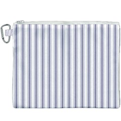 Mattress Ticking Wide Striped Pattern In Usa Flag Blue And White Canvas Cosmetic Bag (xxxl) by PodArtist