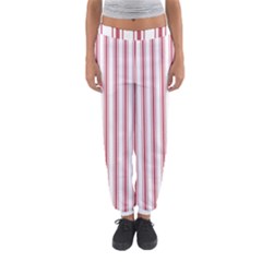 Mattress Ticking Wide Striped Pattern In Usa Flag Red And White Women s Jogger Sweatpants by PodArtist