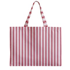 Mattress Ticking Wide Striped Pattern In Usa Flag Red And White Zipper Mini Tote Bag by PodArtist