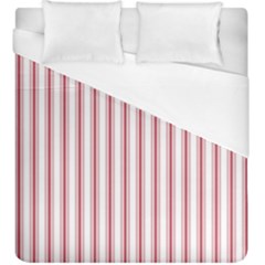 Mattress Ticking Wide Striped Pattern In Usa Flag Red And White Duvet Cover (king Size) by PodArtist