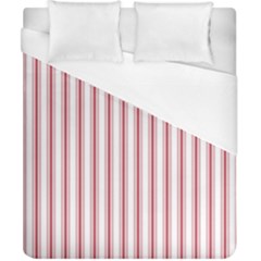 Mattress Ticking Wide Striped Pattern In Usa Flag Red And White Duvet Cover (california King Size) by PodArtist