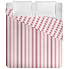 Mattress Ticking Wide Striped Pattern In Usa Flag Red And White Duvet Cover Double Side (california King Size) by PodArtist