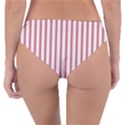 Mattress Ticking Wide Striped Pattern in USA Flag Red and White Reversible Classic Bikini Bottoms View4