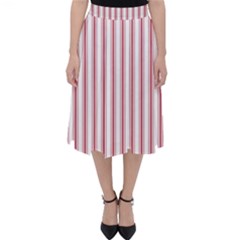 Mattress Ticking Wide Striped Pattern In Usa Flag Red And White Folding Skater Skirt by PodArtist