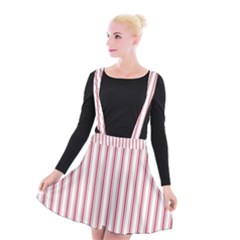 Mattress Ticking Wide Striped Pattern In Usa Flag Red And White Suspender Skater Skirt by PodArtist