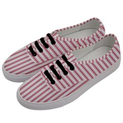 Mattress Ticking Wide Striped Pattern In Usa Flag Red And White Men s Classic Low Top Sneakers by PodArtist