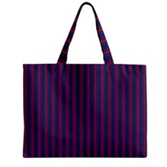 Mattress Ticking Wide Striped Pattern In Usa Flag Blue And Red Zipper Mini Tote Bag by PodArtist