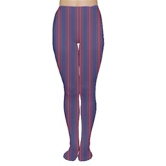 Mattress Ticking Wide Striped Pattern In Usa Flag Blue And Red Women s Tights by PodArtist