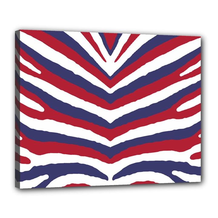 US United States Red White and Blue American Zebra Strip Canvas 20  x 16 