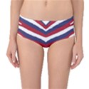 US United States Red White and Blue American Zebra Strip Mid-Waist Bikini Bottoms View1