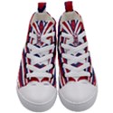 US United States Red White and Blue American Zebra Strip Kid s Mid-Top Canvas Sneakers View1