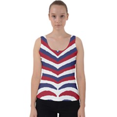 Us United States Red White And Blue American Zebra Strip Velvet Tank Top by PodArtist