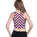 United States Red White and Blue American Jumbo Chevron Stripes Racer Back Crop Top View2