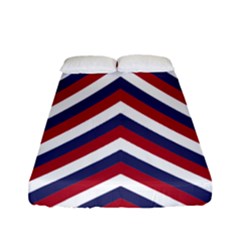 United States Red White And Blue American Jumbo Chevron Stripes Fitted Sheet (full/ Double Size) by PodArtist