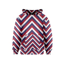 United States Red White And Blue American Jumbo Chevron Stripes Kids  Pullover Hoodie by PodArtist