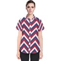 United States Red White and Blue American Jumbo Chevron Stripes Women s Short Sleeve Shirt View1