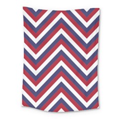 United States Red White And Blue American Jumbo Chevron Stripes Medium Tapestry by PodArtist