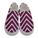 United States Red White and Blue American Jumbo Chevron Stripes Women s Canvas Slip Ons View1