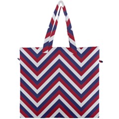 United States Red White And Blue American Jumbo Chevron Stripes Canvas Travel Bag