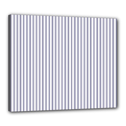 Mattress Ticking Narrow Striped Pattern In Usa Flag Blue And White Canvas 24  X 20  by PodArtist