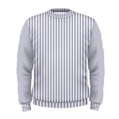 Mattress Ticking Narrow Striped Pattern In Usa Flag Blue And White Men s Sweatshirt by PodArtist