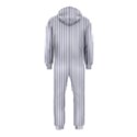 Mattress Ticking Narrow Striped Pattern in USA Flag Blue and White Hooded Jumpsuit (Kids) View2