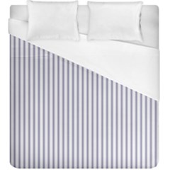 Mattress Ticking Narrow Striped Pattern In Usa Flag Blue And White Duvet Cover (king Size) by PodArtist