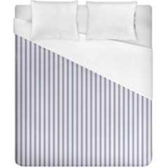 Mattress Ticking Narrow Striped Pattern In Usa Flag Blue And White Duvet Cover (california King Size) by PodArtist