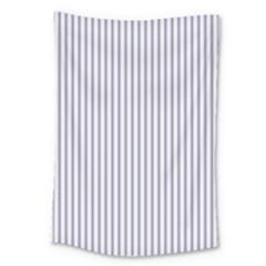 Mattress Ticking Narrow Striped Pattern In Usa Flag Blue And White Large Tapestry by PodArtist