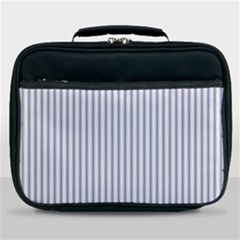 Mattress Ticking Narrow Striped Pattern In Usa Flag Blue And White Lunch Bag by PodArtist