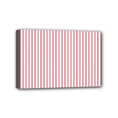 Mattress Ticking Narrow Striped Usa Flag Red And White Mini Canvas 6  X 4  by PodArtist