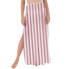 Mattress Ticking Narrow Striped Usa Flag Red And White Maxi Chiffon Tie-up Sarong by PodArtist