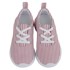 Mattress Ticking Narrow Striped Usa Flag Red And White Running Shoes by PodArtist