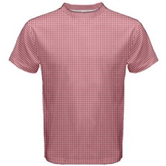 Usa Flag Red Blood Mini Gingham Check Men s Cotton Tee by PodArtist