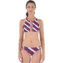 NY USA Candy Cane Skyline in Red White & Blue Perfectly Cut Out Bikini Set View1