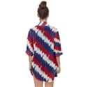 NY USA Candy Cane Skyline in Red White & Blue Open Front Chiffon Kimono View2