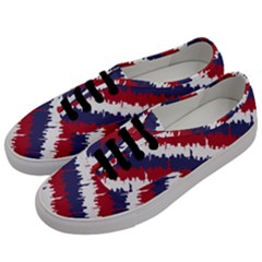 Ny Usa Candy Cane Skyline In Red White & Blue Men s Classic Low Top Sneakers by PodArtist