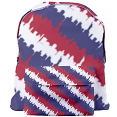 Ny Usa Candy Cane Skyline In Red White & Blue Giant Full Print Backpack by PodArtist